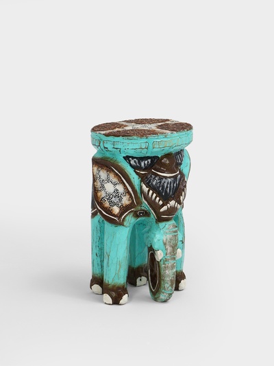 Табурет «Слон», 17×17×30 см, дерево, бирюзовый