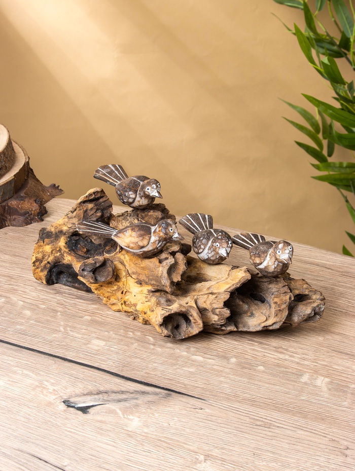 Сувенир интерьерный «Птички на ветке», 35×20×13 см, дерево