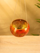 Подсвечник подвесной из кокоса, 11-14 см, красно-золотой 10616059 - фото 16771705