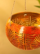 Подсвечник подвесной из кокоса, 11-14 см, красно-золотой 10616059 - фото 16771706