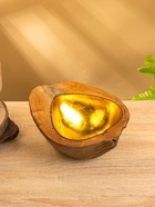 Чаша из кокоса, 15.5×21×7 см, коричнево-золотая - Фото 2