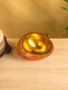 Чаша из кокоса, 19×22×10 см, красно-золотая - Фото 3