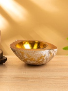 Чаша из кокоса, 18×18×10 см, бежево-золотая - Фото 3