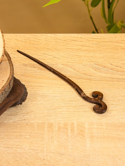 Шпилька для волос, 18×3 см, дерево Соно, тёмно-коричневая