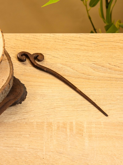 Шпилька для волос, 18×3 см, дерево Соно, тёмно-коричневая