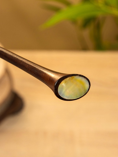 Шпилька для волос, 20 см, дерево Соно, ракушка, тёмно-коричневая