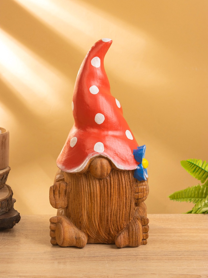 Фигура «Гномик в красной шляпе», 15×15×30 см, дерево джампинис - Фото 1