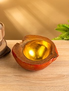 Чаша из кокоса, 24×22×10 см, красно-золотая - Фото 1