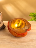 Чаша из кокоса, 24×22×10 см, красно-золотая - Фото 2