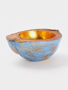 Чаша из кокоса, 22.5×25×10 см, сине-золотая - Фото 2