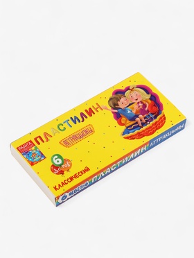 Восковой пластилин в коробке со стеком, 6 цв 120 г (комплект 2 шт)