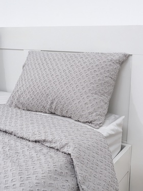 ПК LoveLife Tufting 2сп "Квадрат" 175*215см,50*70см-2шт, цв.серый, 110 г/м2