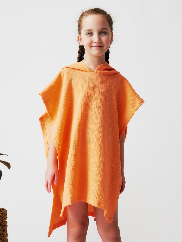 Пончо детское муслиновое LoveLife, 56×70 см, хлопок 100%, персиковое - Фото 1