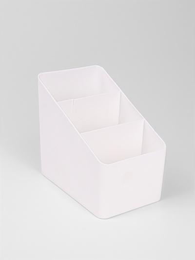 УЦЕНКА Органайзер для хранения WHITE, 3 секции, 14.5×9×13 см, белый