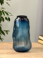 Ваза «Ванесса», линии, 29.5×15 см, стекло, синяя - Фото 2