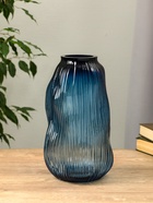 Ваза «Ванесса», линии, 29.5×15 см, стекло, синяя - Фото 3