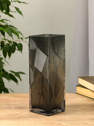 Ваза «Джойс», 30×10 см, стекло, серая