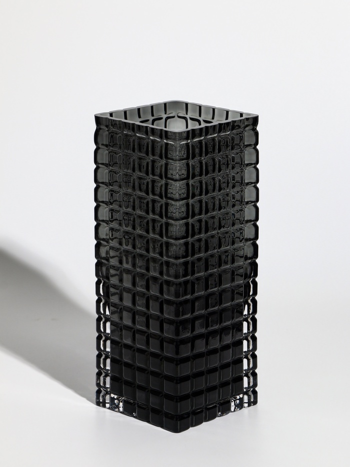 Ваза для цветов «Валери», кубики, 24.5×10 см, стекло, серая - Фото 1