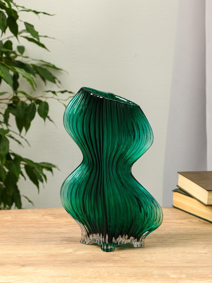 Ваза «Мэнди», 28.5×17 см, стекло, зелёная - Фото 1