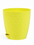 Горшок для цветов, с прикорневым поливом «Румба», 1.5 л, d=14 см, h=14.5 см, пластик, с поддоном, цвет лимон - Фото 3