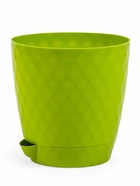 Горшок для цветов, с прикорневым поливом «Румба», 1.5 л, d=14 см, h=14.5 см, пластик, с поддоном, цвет киви - Фото 3