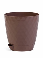 Горшок для цветов, с прикорневым поливом «Румба», 1.5 л, d=14 см, h=14.5 см, пластик, с поддоном, цвет мокко - Фото 3