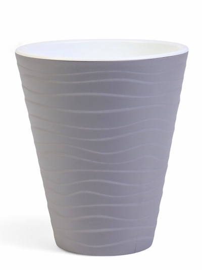 Кашпо для цветов «Валенсия», 2.8 л, d=17 см, h=20 см, пластик, цвет серый шёлк