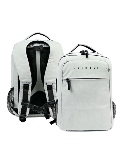 Рюкзак школьный, эргономичная спинка, Grizzly 556, 39×26×19, отделение для ноутбука, серый