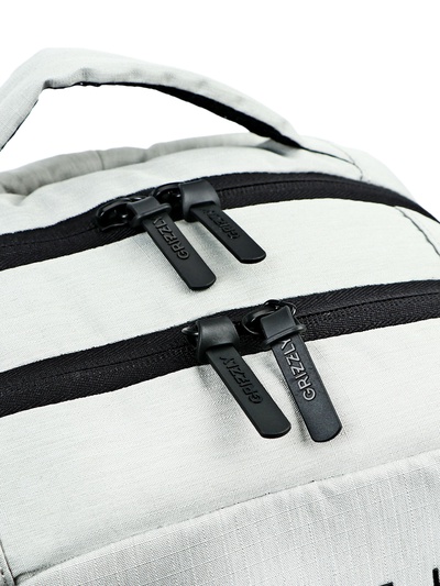 Рюкзак школьный, эргономичная спинка, Grizzly 556, 39×26×19, отделение для ноутбука, серый