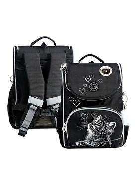 Ранец Стандарт Grizzly RAm-584 33*25*13 дев + мешок д/обуви, черный RAm-584-5_1