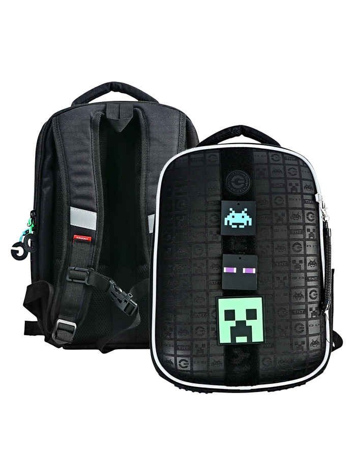 Рюкзак каркасный Grizzly, RAw-595 37×26×16, черный - Фото 1