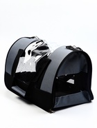 УЦЕНКА Сумка-переноска с окном «Панорамная», 46×28.5×30 см, серая - Фото 1