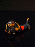 Фигурка полистоун «Такса счастливая», 4.5×9×4.3 см - Фото 1