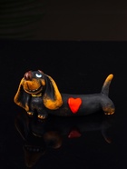 Фигурка полистоун «Такса счастливая», 4.5×9×4.3 см - фото 46007336