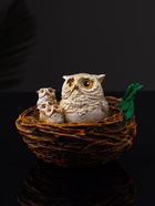 Фигурка полистоун «Совушки в гнезде», 7.5×10×9.2 см - фото 46007418