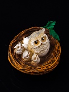 Фигурка полистоун «Совушки в гнезде», 7.5×10×9.2 см - фото 46007419