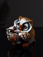 Фигурка полистоун «Сова кормит совёнка», 8×7.5×8.7 см - фото 46007438