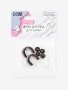 Крепления для ручек на сумку, металлические, 1.8×1.5×0.5 см, 2 шт., 4 винта, цвет чёрный никель 10686512 - фото 319859099