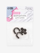 Крепления для ручек на сумку, металлические, 1.8×1.5×0.5 см, 2 шт., 4 винта, цвет чёрный никель 10686512 - фото 319884707