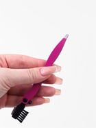 Щёточка с пинцетом и бритвой для бровей и ресниц, 3в1, 10.5 см, МИКС - Фото 4