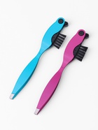 Щёточка с пинцетом и бритвой для бровей и ресниц, 3в1, 10.5 см, МИКС - Фото 6