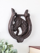 Дверной молоток для входной двери «Конь в подкове», чугун, 12×2×15 см - Фото 3