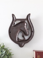 Дверной молоток для входной двери «Конь в подкове», чугун, 12×2×15 см - Фото 5