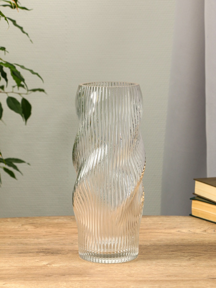 Ваза «Венди», 29×12×10 см, стекло, прозрачная - Фото 1