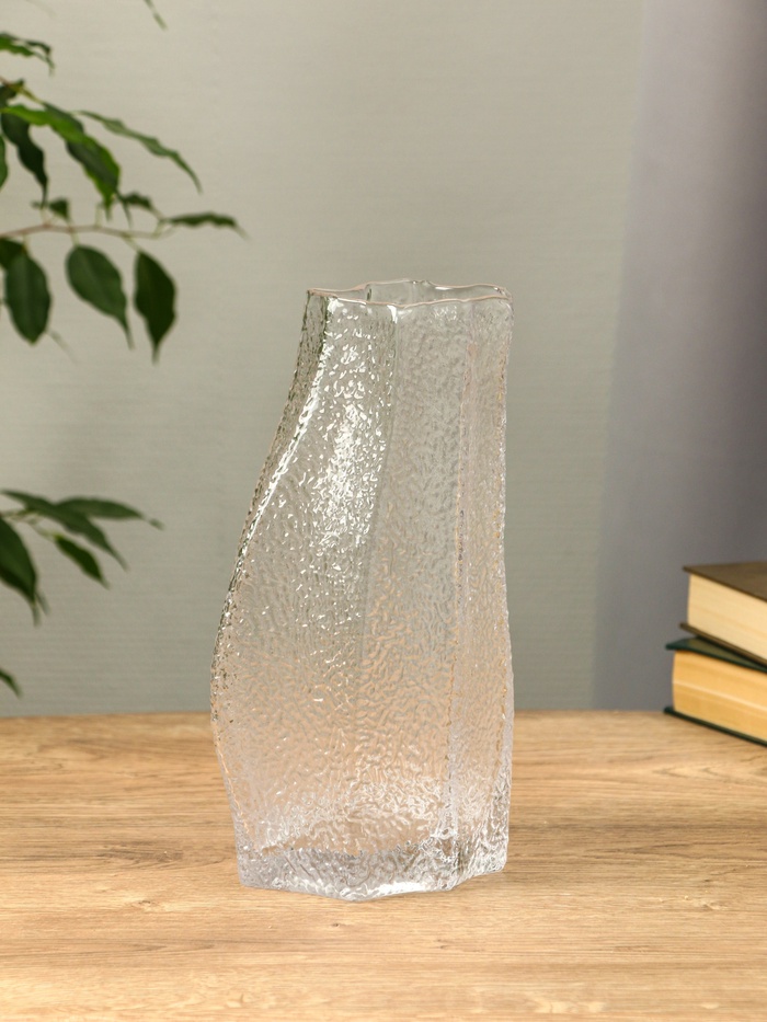 Ваза «Дженис», 25×12×8 см, стекло, прозрачная - Фото 1