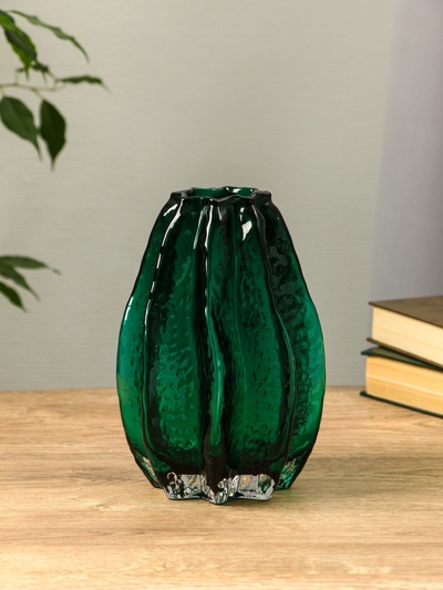 Ваза «Кэли», 21×12×6 см, стекло, зелёная