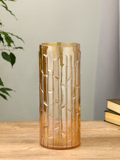 Ваза «Мэнди», 29×12 см, стекло, коричневая