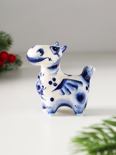 Фигурка фарфор «Конь Пегас», 7×6.5×3.5 см, гжель