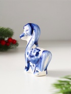 Фигурка фарфор «Лошадь Грива», 7.5×6.5×2.5 см, гжель - Фото 3