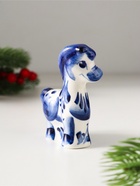 Фигурка фарфор «Лошадь Грива», 7.5×6.5×2.5 см, гжель - Фото 5